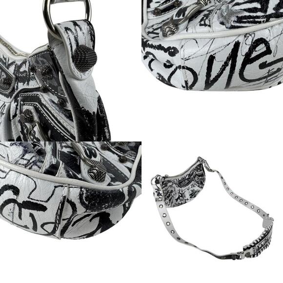 BALENCIAGA Black Leather Shoulder Bag - Picture 4 of 5